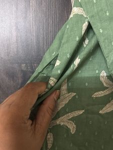 Green Palm Print Kurta cum dress