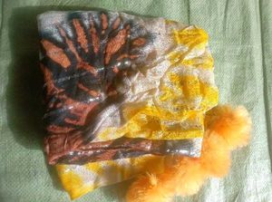 Yellow Scarf with Pom Po