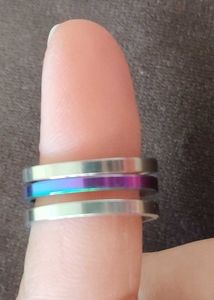 Set Of 3 Rainbow Alloy SterlingSilver Plated Rings