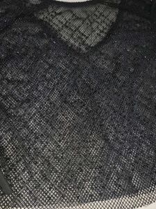 Black Mesh Long Sleeve Top