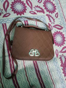 imported Stylish Brown Quilted Crossbody Bag
