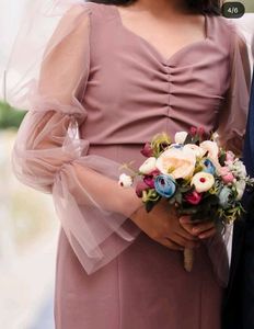Elegant Puff Sleeve Midi Dress