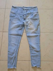 Light Wash High-Waisted Denim Jeans