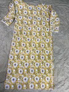 Yellow Floral Print Kurta