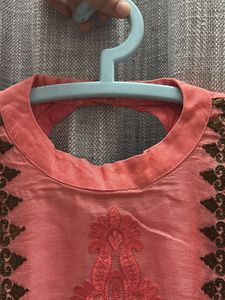 Embroidered Elegant Pink Kurta