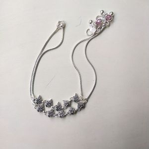 Pure Silver Oxidised Payal Anklet 1pair