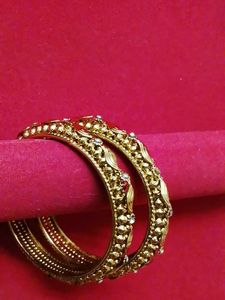 Stunning Gold Bangles with Crystal Embellishments