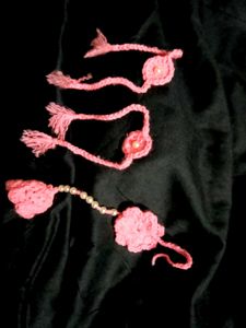 Handmade Pink Rakhi Set for bhabhi and bhaiya