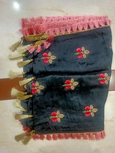Heavy Charcoal Gown Zardosi Work