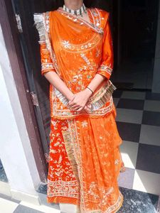 bridal rajputi poshak with one necklace