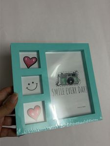 Cute Photo Frame with Hearts &amp; Smile