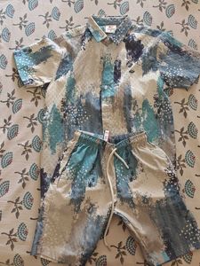 Boys' Printed Shirt & Shorts Set
