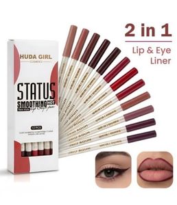 (12 pack)2 in 1 Lip & Eye Liner Pencil Set