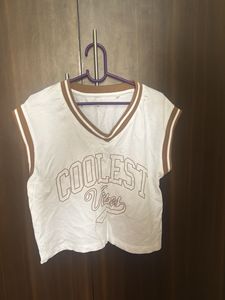 White 'Coolest Vibes' Crop Top
