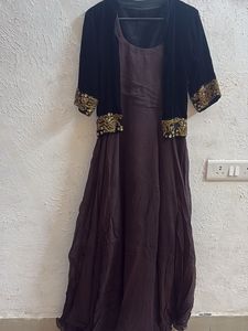 Classy Ethnic Gown with Embellished Jacket