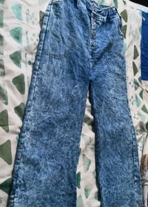 Stylish Acid Wash Flare Jeans