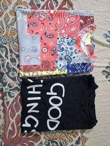 Patchwork &amp; Graphic Print T-Shirt Combo