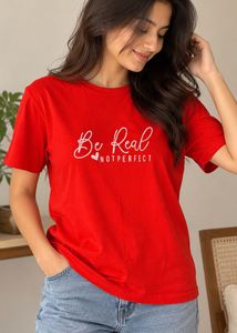 Red 'Be Real' Graphic Tee