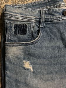 Stylish Distressed Blue Jeans