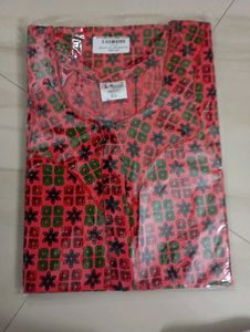 Comfortable Printed Zip Type Nighty XL