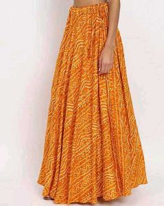 Beautiful Orange Bandhani Skirt