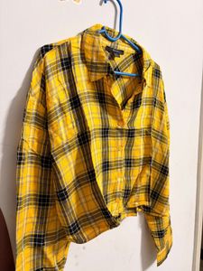 Yellow Plaid Flannel Shirt