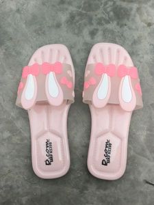 Pink Rabbit Color Slippers For Girls