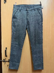 Ankle Length Formal Grey Pants for Men