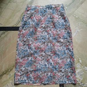 Floral Print Pencil Skirt