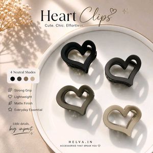 Heart Claw Clips - 4 Neutral Shades