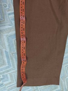 Women's Brown Cropped Wide-Leg Pants