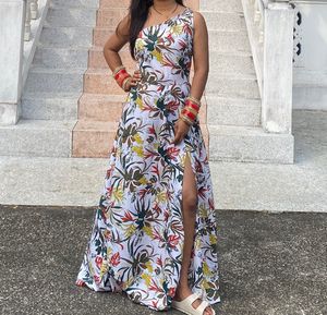 Floral One-Shoulder Maxi Dress