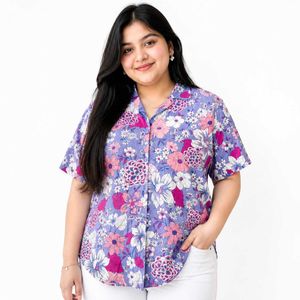 Women's Premium Shirt, Floral Print, Short sleeve,
