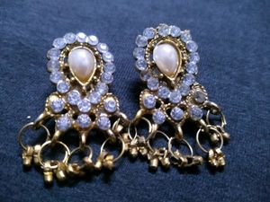 Vintage white Stone Ethnic Earrings