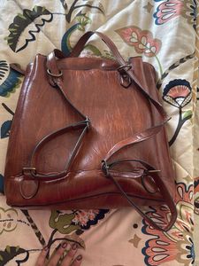 Classic Brown Faux Leather Handbag