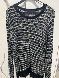 Chic Black & White Knit Sweater
