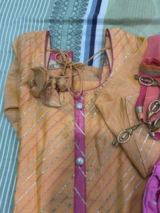 Orange Kurta Set with Dupatta