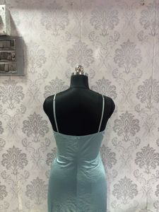 Elegant Teal Satin Maxi Dress