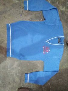Blue V-Neck School Sweater