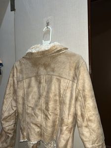 SALE Faux Suede Sherpa Lined Biker Jacket