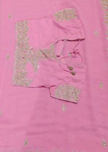 Elegant Pink Saree with Blouse