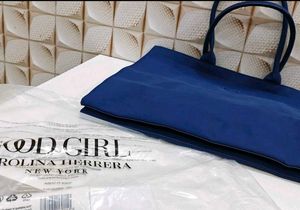 Carolina Herrera Stylish Blue Tote Bag