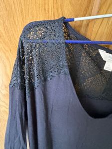 Mark and Spencer Black Lace Detail Nightdre