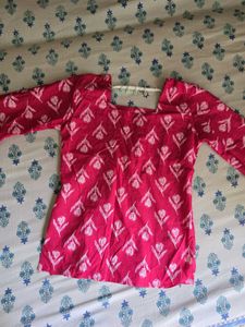 Vibrant Pink Printed Kurta
