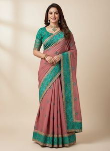 Elegant Embroidered Saree In Lehnga Style