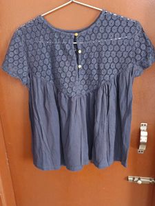 blue laced short top