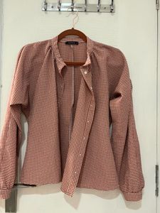 New Trendyol Pink Ghingham Top