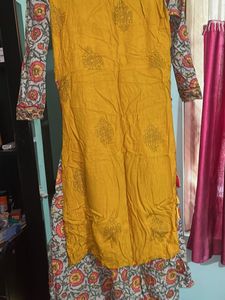Yellow Floral Print Kurta