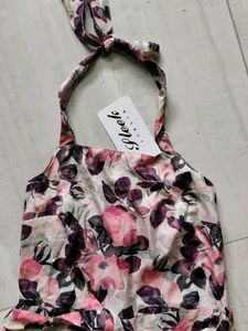 Floral Halter Neck Romper