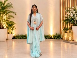 Elegant Light Blue Lehenga Choli Set